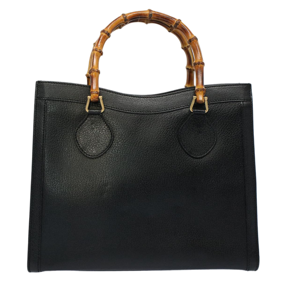 GUCCI Bamboo Hand Bag Leather Black 002 2853 0260 0 Auth bs9832 - Picture 13 of 16